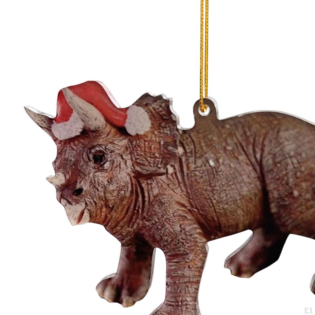 Christmas Dinosaur Pendant Acrylic Dragon Ornaments Hanging Funny for Year Door Window