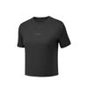 Godri Ss25 Letter Slim Fit Breathable Moisture-Wicking Quick-Dry Knitted Short Sleeve T-Shirt Women Tops Carbon-Black P225W184-0018