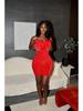 European & American Strapless Feather Sequin Bodycon Dress