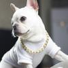 Luxusní obojek pro psa Zlatý náhrdelník pro mazlíčka Psí řetízkový choker Pro Pitbulla Buldoka Pudelem Francouzského buldočka Kovový obojek Šperky pro mazlíčky Produkty
