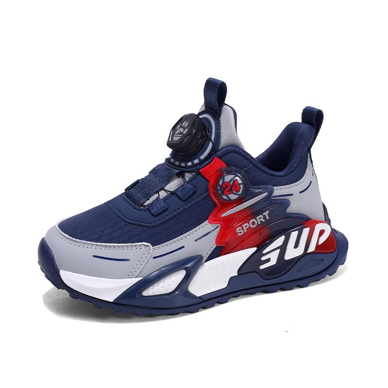 

Boys shoes sneakers 2025 spring and autumn new leather surface waterproof children s soft sole medium and old children s rotating button shoes tide 38 yards inner length 24.2cm