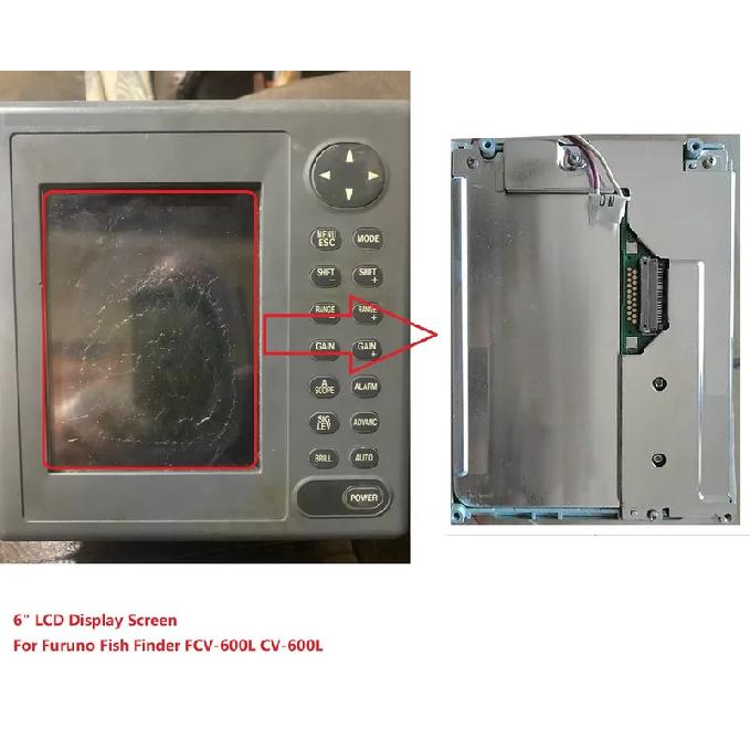 6  LCD Display Screen For Furuno Fish Finder FCV-600L CV-600L