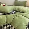 Thickened Milk Fleece Four-Piece Set, Warm Coral Fleece Bed Sheet Quilt Cover, Fleece Bedding Three-Piece Set