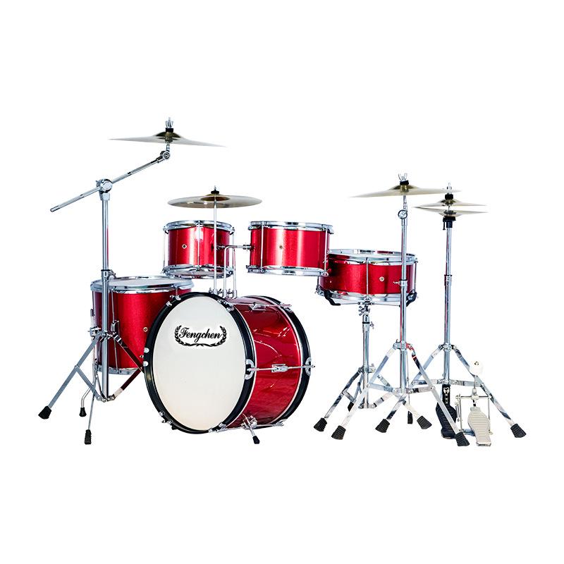 

Beginner Kids Jazz Drum Set: 5 Drums, 3 Cymbals – Ideal Entry-Level Percussion Birthday Gift Fengchen