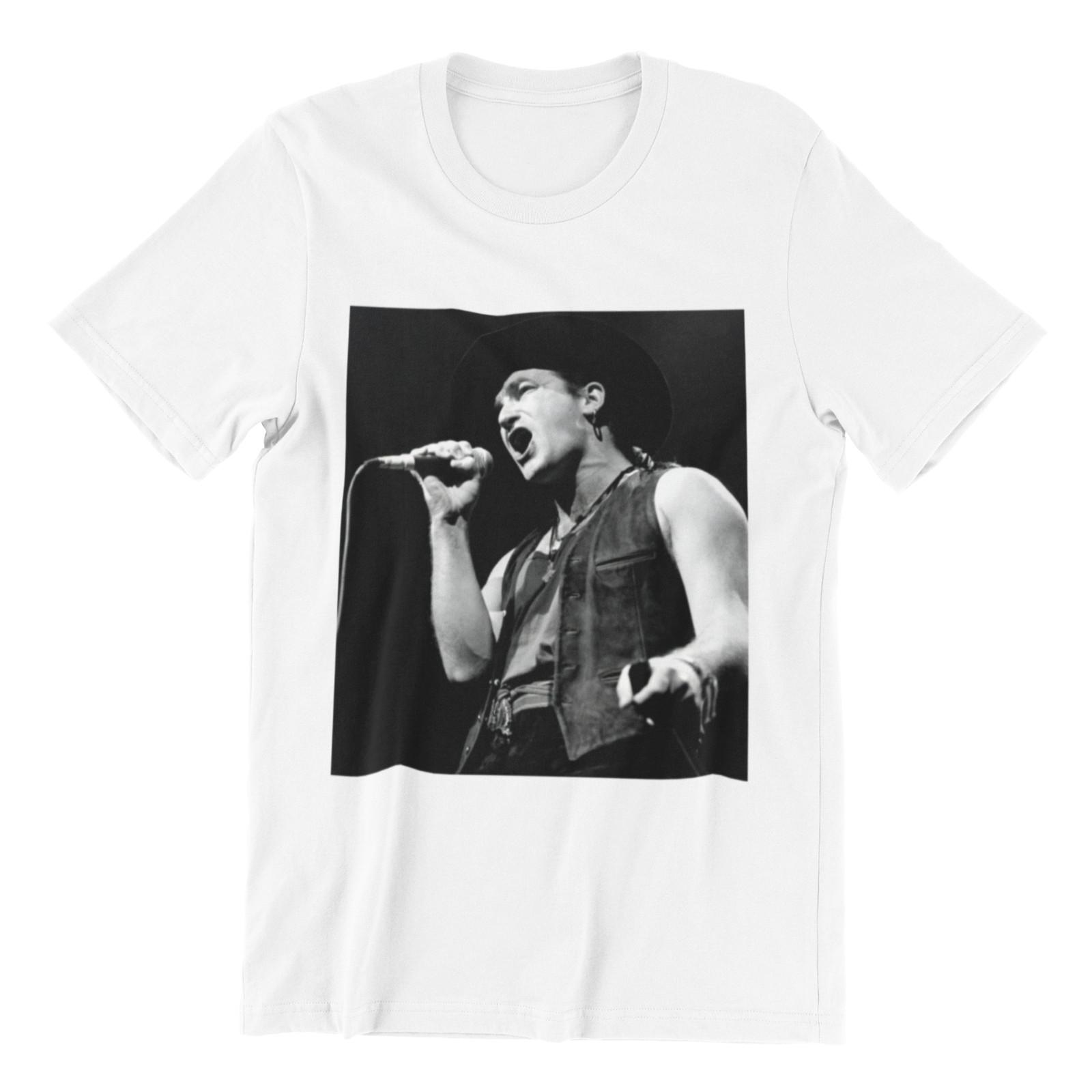 U2 Bono Poster T-shirt Rock Band Shirt Music Concert Tee Retro Unisex Tshirt XXXL