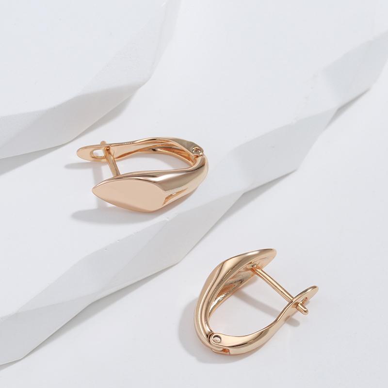Fashion  Rose Gold Color Glossy Dangle Earrings Simple Rhombus Earrings For Women High Quality Daily Fine Jewelry