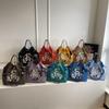 Women's Large Capacity Embroidered Drawstring Tote Bag with Custom Text or Logo