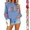 Women's Casual Christmas Print Crewneck Top for Festive Holiday Party and Everyday Wear
