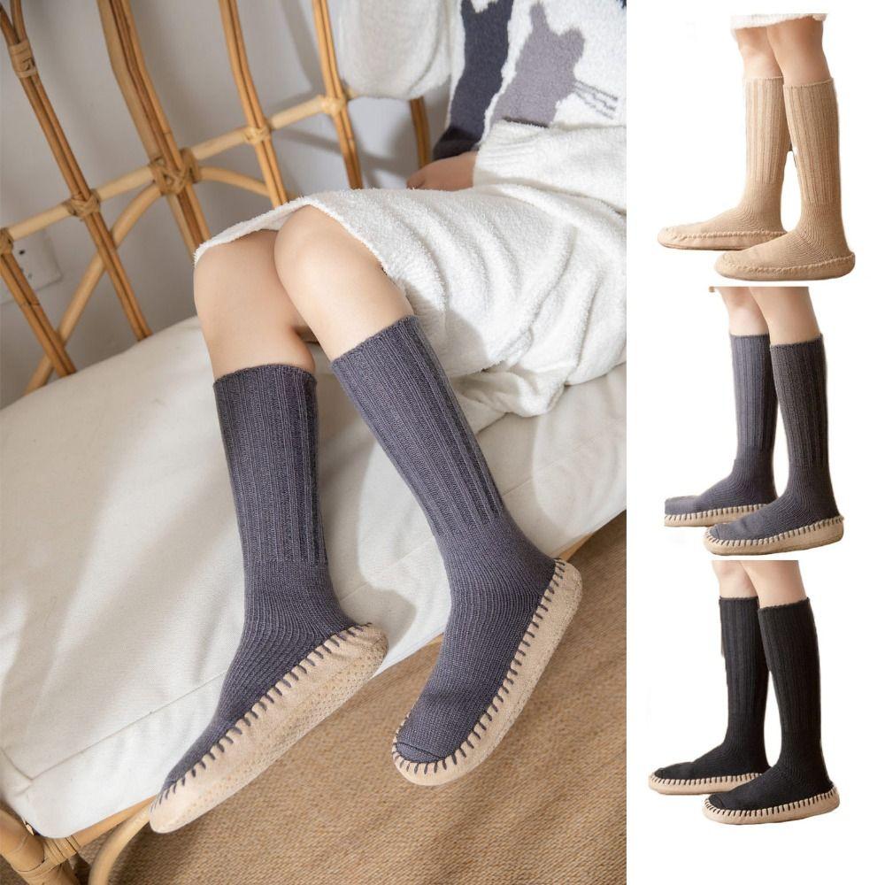 Warm Floor Plush Socks Sleeping Winter Stocking Knitted Knee High Socks Unisex
