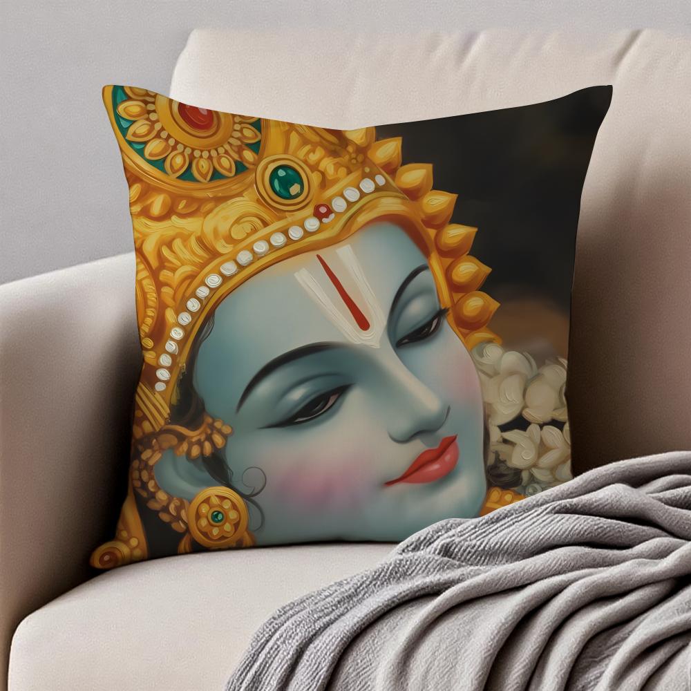 

Classical traditional VVishnu Cushion Cover Pillowcase Antidustmite Invisible Zipper Short Plush Sofa Cushion 30X30cm