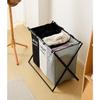 3-Compartment Foldable Laundry Basket with Oxford Cloth for Bathroom Storage and Toy Organization