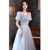 Art exam evening dress skirt women's banquet temperament light luxury niche high-end high-end sense vocal bridesmaids annual meeting host blue