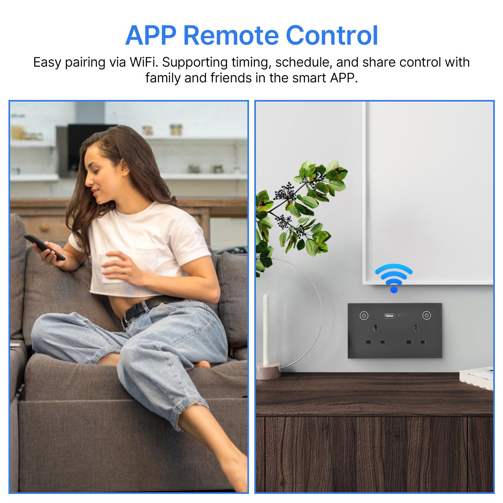 Сенсорный выключатель света WiFi Умная розетка Огнестойкая стеклянная панель Память — фото 2