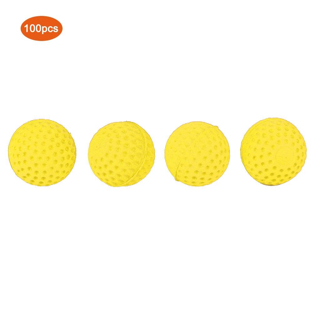 100PCS Pack Universal EVA Soft Round Refilled Bullets Ball for Rival Toy Gun (Yellow)