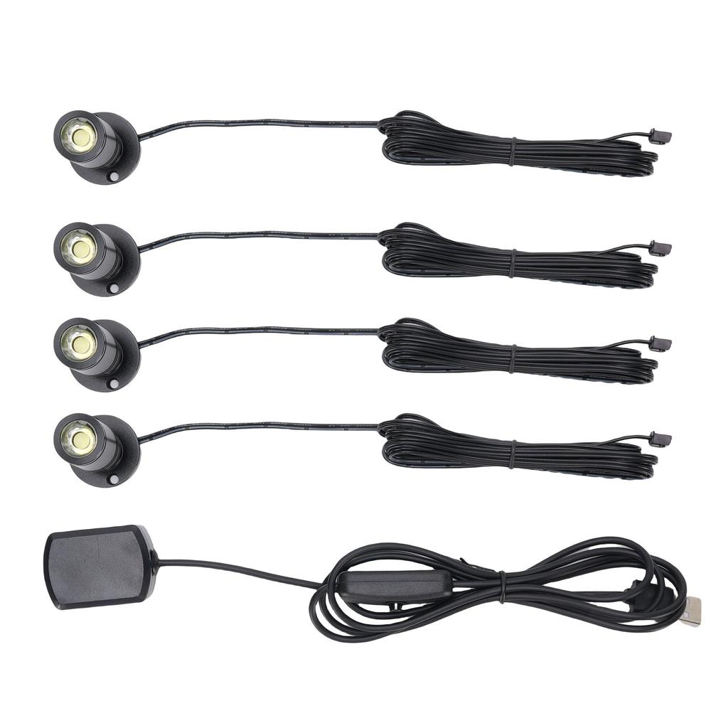 4PCS Mini Spotlight 90LM USB 360 Degree Rotating Indoor Spot Light Accent Light for Showcase Jewelry Cabinet Porch