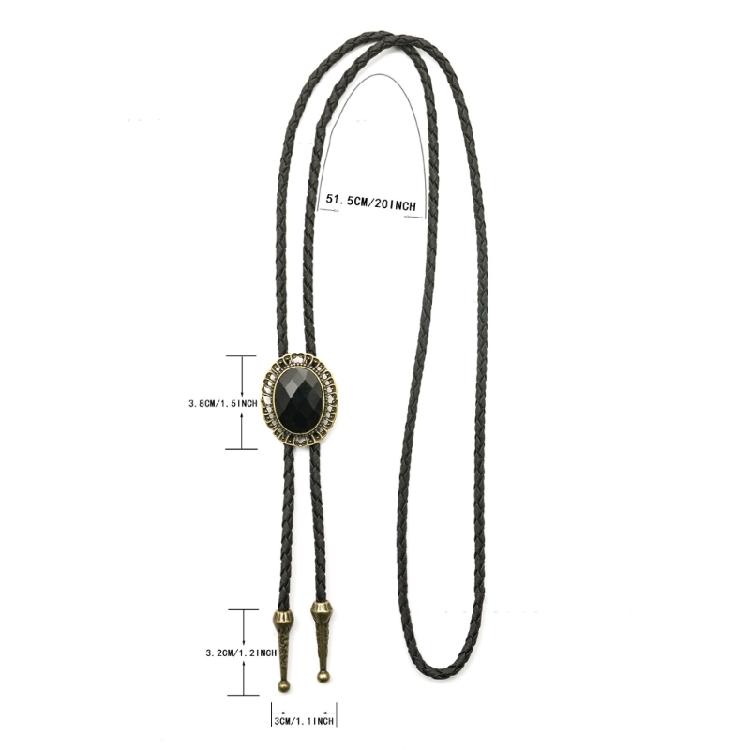 Mens American Bolo Tie Handmade Western Gem Stone Jewelry Cowboy Necklace Chain