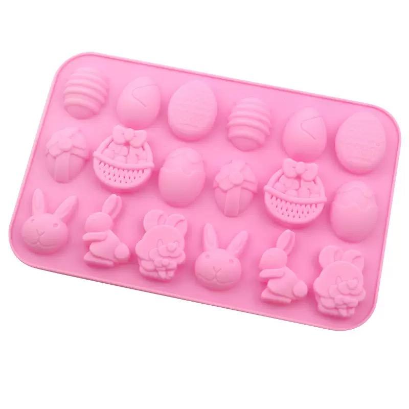 Easter egg bunny Silicone Cake Baking Mold Handmade Chocolate Candy Mold DIY Ice Cube Tray Molds