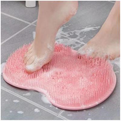 Silicone Massage Shower Mat Non-slip Wash Foot Pad Foot Exfoliating Bathroom Rub Back Brush with Sucker Bath Massage Brush Pad