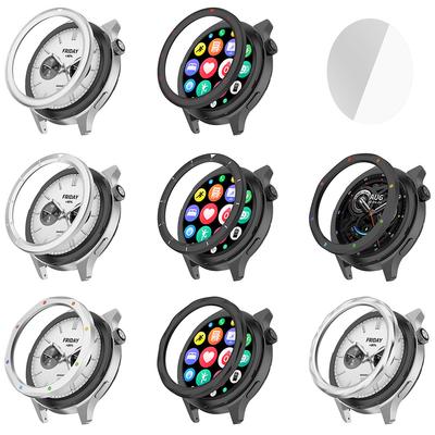 Metalllünette Ring Ersatzgehäuse Abdeckring Hartglasfolie Metalllünette Metall Uhrenlünette für Xiaomi Watch S4 ESIM/S3 ESIM