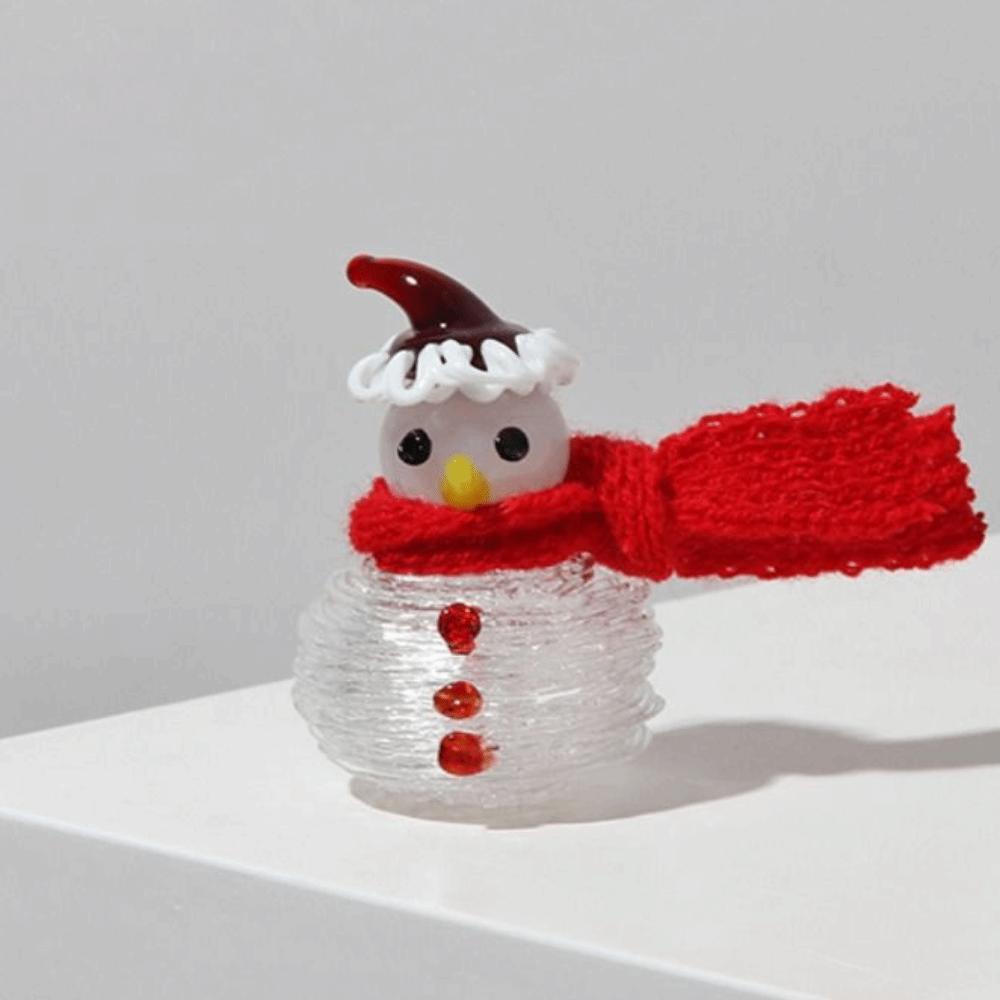 Brushed Glass Snowman Figurines Handcrafted Glass Christmas Decoration Party Supplies