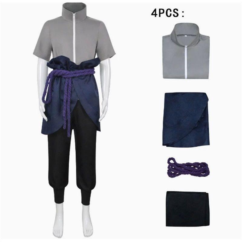 Anime Uchiha Sasuke Cosplay Kostým top kalhoty pásek Cos Konvent dárek pro dospělé Unisex verze
