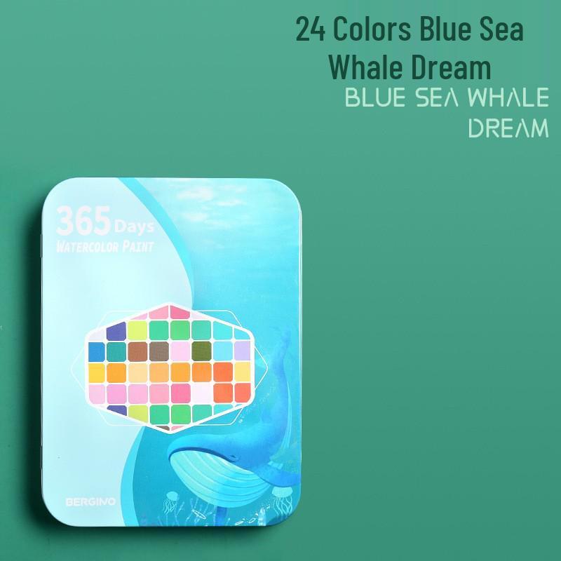 48 Tin Box Solid Watercolors & Brushes Kit - 60 Unique Colors for Beginners