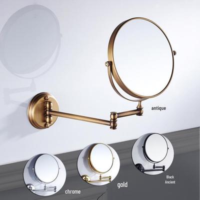 Retro 8" Foldable Double-sided Wall-Mount Makeup Mirror with 3x Magnification