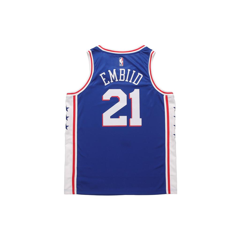 Nike NBA Swingman Jersey, Joel Embiid 21, Philadelphia 76ers Men Sports Jersey Blue CW3678-495