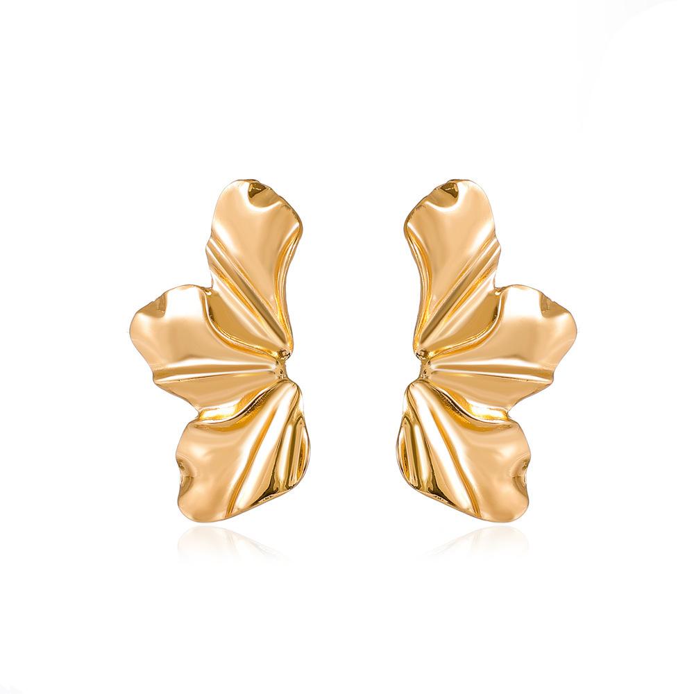 

Exaggerate Big Metal Drop Earrings for Women Long Water Droplet Branch Leaves Oval Beans Dangle Earrings Golden Geometry Zircon