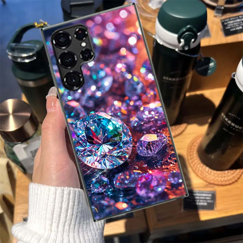 Shining and Dazzling Diamond Gemstones Cases Phone Case for Samsung Galaxy S26 Ultra S25 Edge S24 S23 FE S21 Plus S20 S22 S10 Co