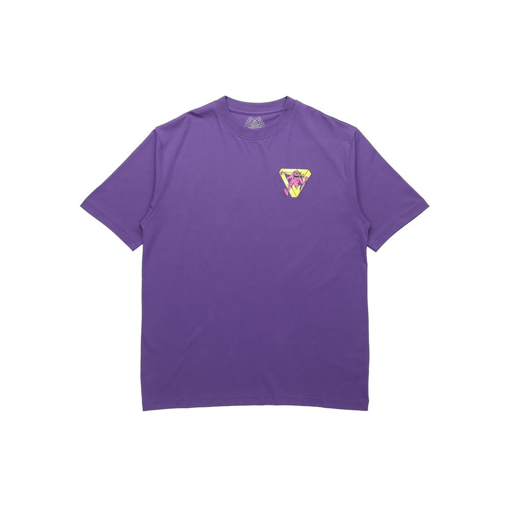 Palace X M-Zone Co-Branded Lil Devil Tri-Ferg Pattern Short Sleeve T-Shirt Unisex Tops Purple P20TS086