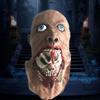 Halloween Zombie Tongue-Out Mask: Scary Latex Headgear for Haunted Houses & Escape Rooms