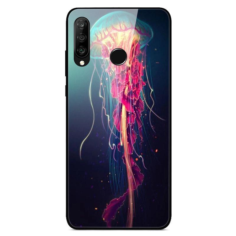 6.15"For Huawei Honor 20S Case Tempered Glass Print Back Cover Hard Case For Huawei Honor 20S MAR-LX1H Phone Case Honor20S 20 S