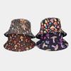 Spring and Summer Polyester Cartoon Print Bucket Hat Fisherman Hat Outdoor Travel Sun Cap for Men and Women 184