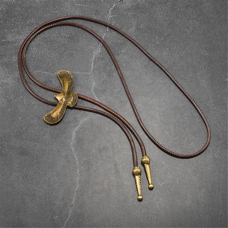 Stylish PU Leather Bolo Tie Necklace With Alloy Accents Stylish Wax Cord Necktie For Men Women Fashion Accessories