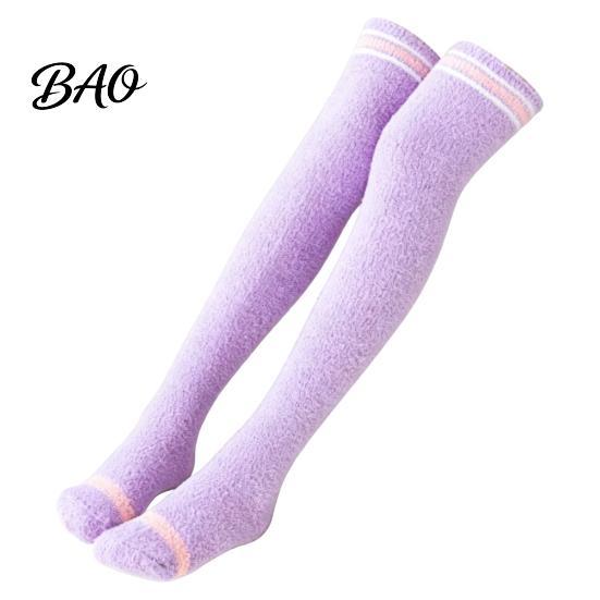 Warme Wintersocken 1 Paar Damen Oberschenkelhoch für den Winter, Verdickte Korallenfleece Bein Samt Wärmer Lange Strümpfe, Flauschige Over-the-Knee-Stiefel Mädchen