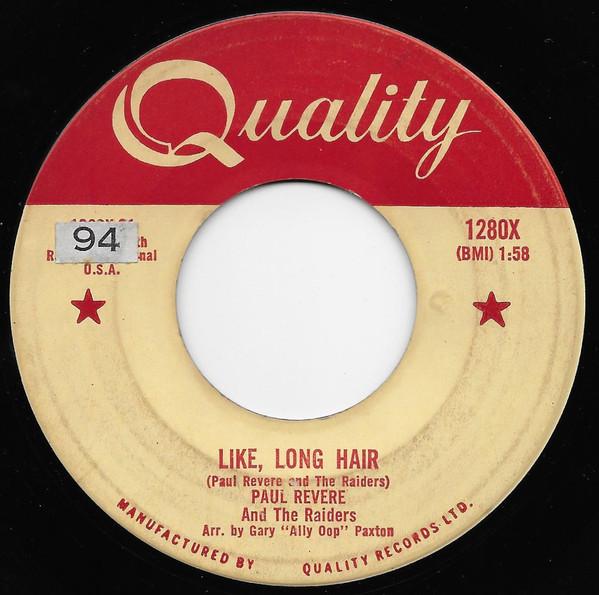 

7inch Record PAUL REVERE THE RAIDERS Like Long Hair 1280X Quality 1961 Canada Rock Used