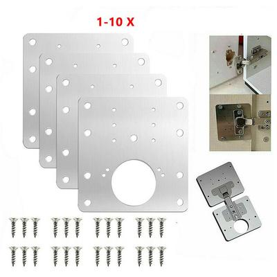 2/4/10 Pcs Hinge Plate Door Drawer Kitchen Cupboard