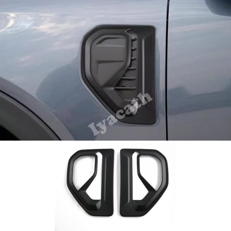 For Ford Ranger  2024 2 ABS carbonfiber external Fender Side Air Vent Outlet Cover Trim Leaf flakes Sticker Car accessories