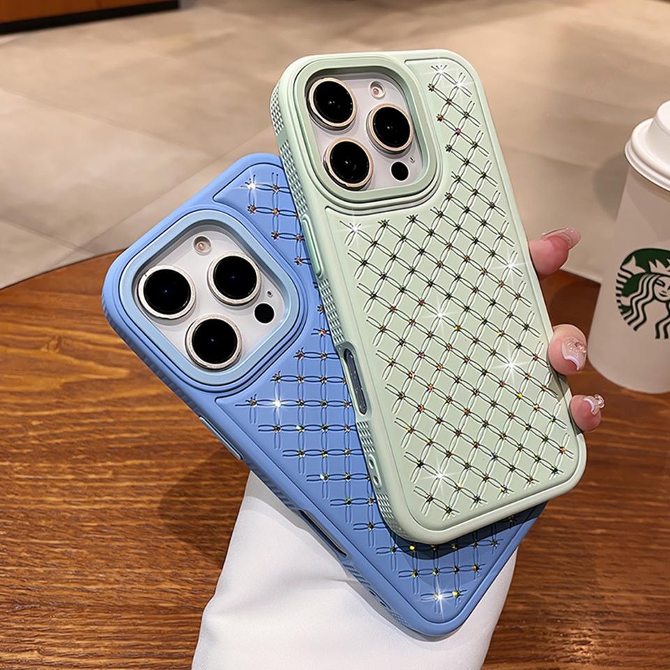 Bling Glitter Diamond Phone Case For For Iphone 16 Plus 16E 11 12 13 16 Pro Max SE4 Silicone Protector Shockproof Cover