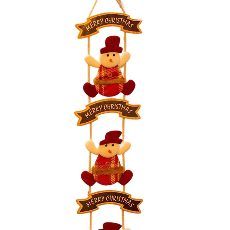 Soft Fabric Santa Deer Hanging Ornament Christmas Tree Decoration For Door Wall Mantels Holiday Party Indoor and Outdoor