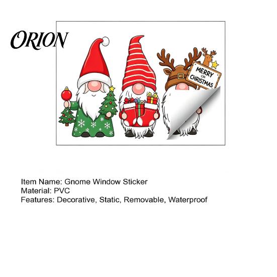 Gnome Wall Stickers Christmas Static Window Sticker, PVC Waterproof Clings, Cartoon Glass Dwarf Art Decals, Cute Faceless for Home Store Holiday Party