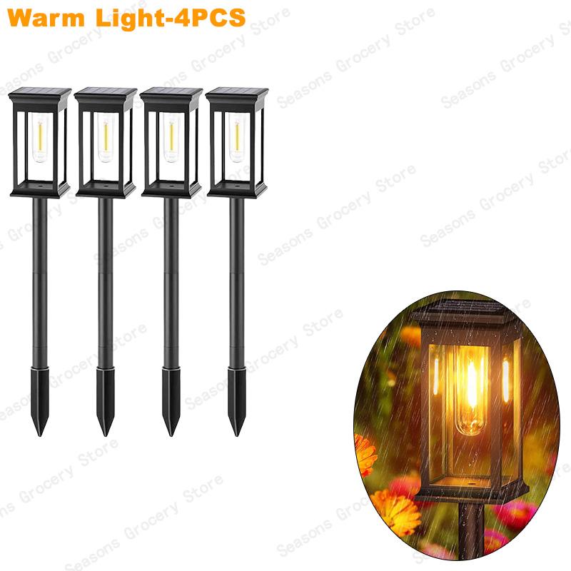 Solar LED Walkway Lights Outdoor Waterproof Durable Tungsten Warm Light Garden Patio Driveway Sidewalk Splice Decorative Lights