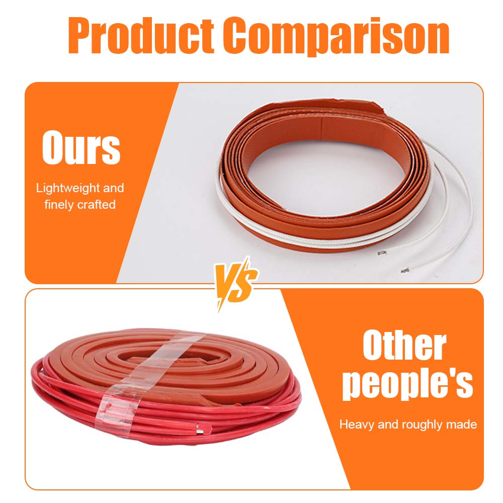 Flexible Silicone Heating Pad Automotive Heating 12V/24V Flexible Heater Detachable Power Cord Fast Heating Car Accessories