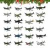 Christmas Countdown Calendar 24 Days Aircraft Calendar Advent With 24 2D Warbirds Christmas Pendant Acrylic Decorative Charm