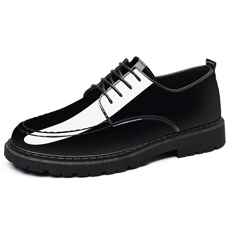 New bright leather men's shoes business casual British leather shoes men's invisible suit heightening shoes