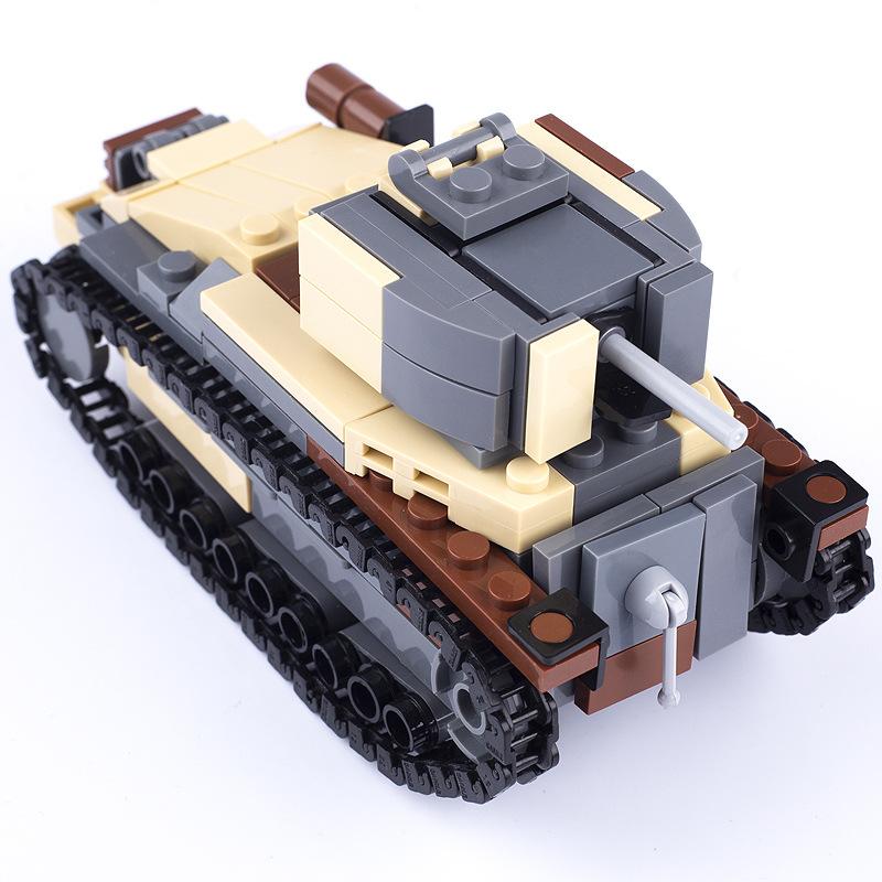 Compatible Tank Model Weapon Military Base War Scene Soldier Small Particle Building Block Assembly