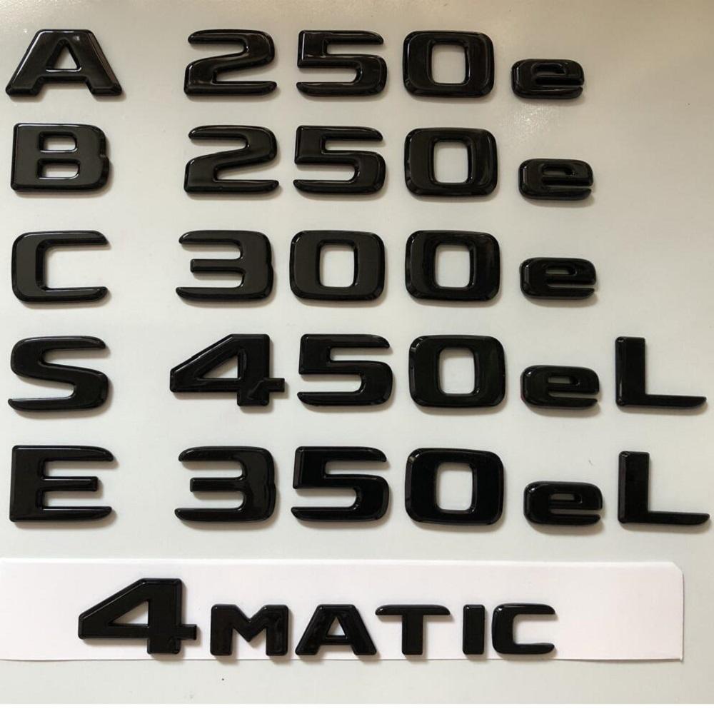 

Gloss Black Letters Emblems for Mercedes Benz New Energy Plug-in Hybrid A250e B250e C300e E300eL C350eL S450eL S560eL S580eL AMG C 300e