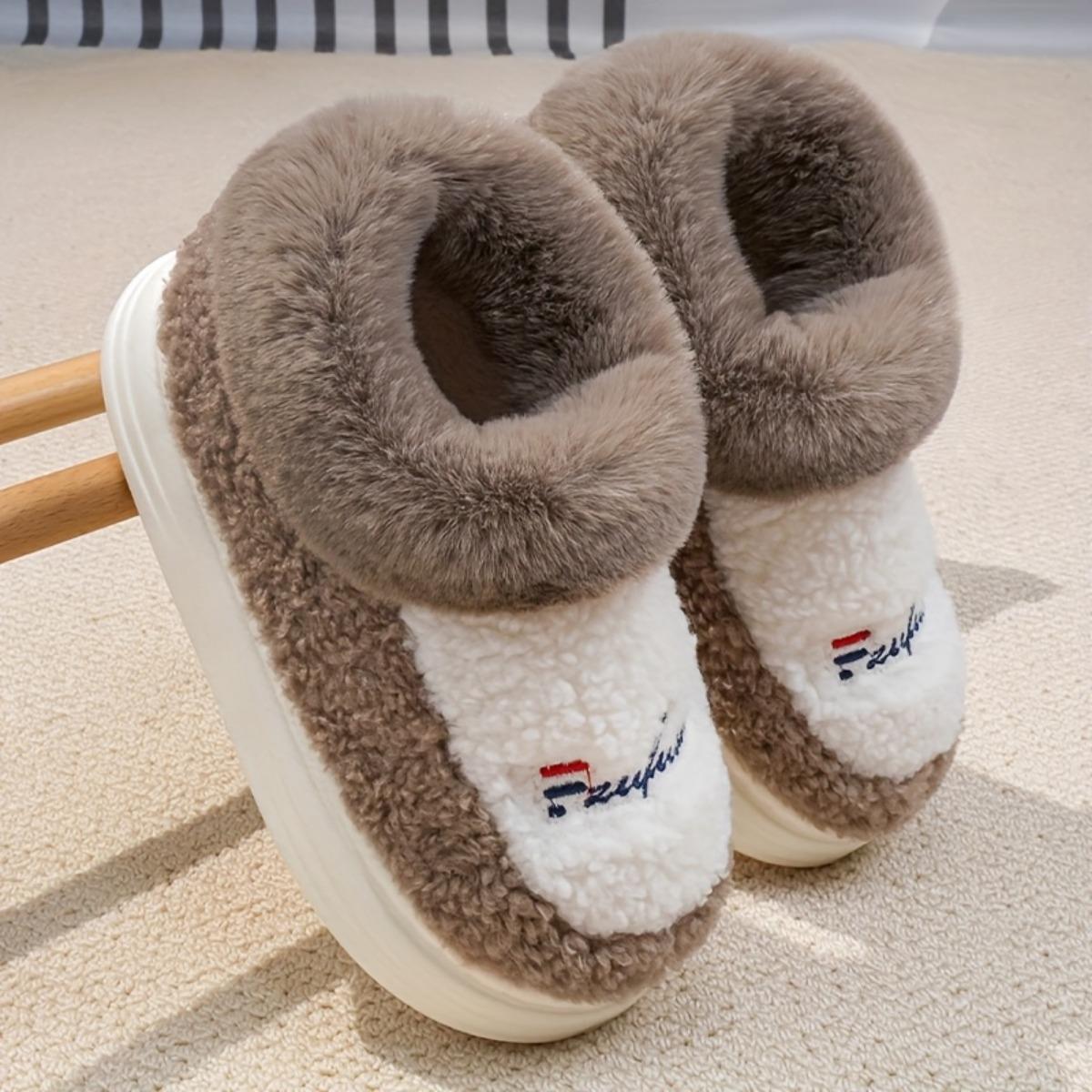 

Зимние тапочки - Замшевый вельвет, Толстые и нескользящие, Утепленная флисовая подкладка, Мягкая ткань, Обувь на одну ногу, Подходят как для мужчин, так и для женщин 46-47