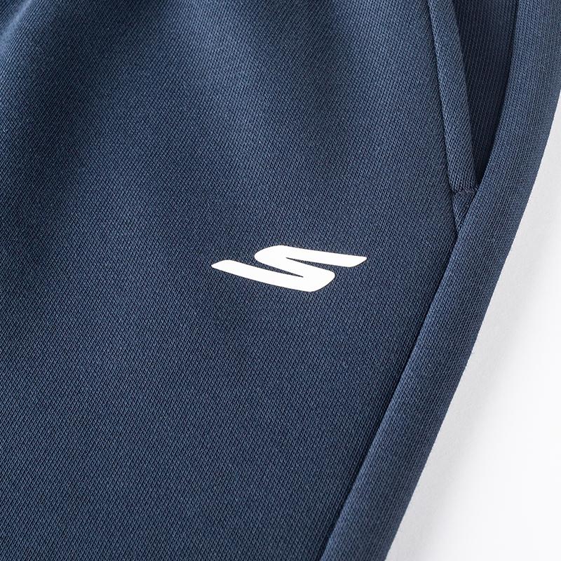 Skechers Letter Logo Comfortable Breathable Quick-Dry Fitness Casual Shorts Unisex Shorts Blue Gray P225U090-010N